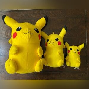 ~SOLD~Collection of Pikachu plush toys Stuffed Animal Trio